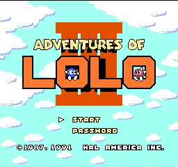 Adventures of Lolo 3 (USA) Title Screen
